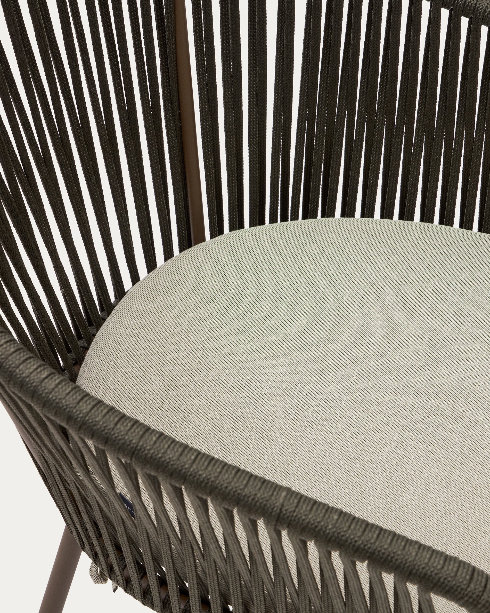 Yanet green rope chair with galvanised steel legs