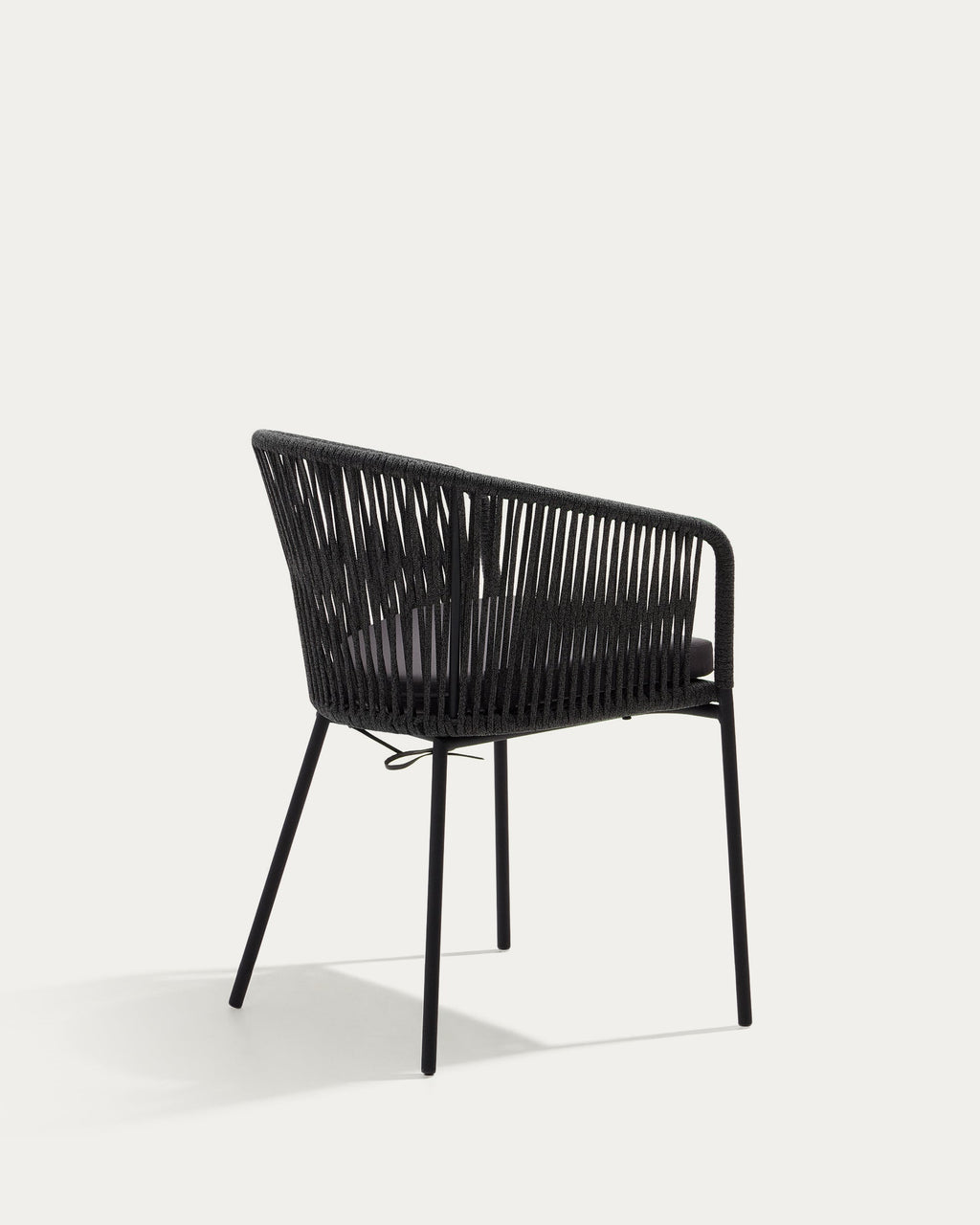 Yanet black rope chair with galvanised steel legs