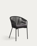 Yanet black rope chair with galvanised steel legs